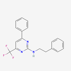 4-phenyl-N-(2-phenylethyl)-6-(trifluoromethyl)pyrimidin-2-amine