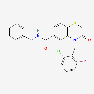 N-Benzyl-4-[(2-chloro-6-fluorophenyl)methyl]-3-oxo-3,4-dihydro-2H-1,4-benzothiazine-6-carboxamide