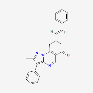 2-methyl-3-phenyl-8-[(E)-2-phenylethenyl]-8,9-dihydropyrazolo[1,5-a]quinazolin-6(7H)-one