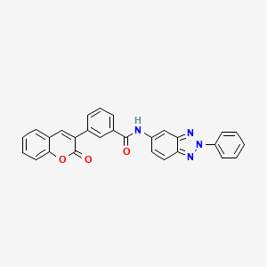 3-(2-oxo-2H-chromen-3-yl)-N-(2-phenyl-2H-1,2,3-benzotriazol-5-yl)benzamide