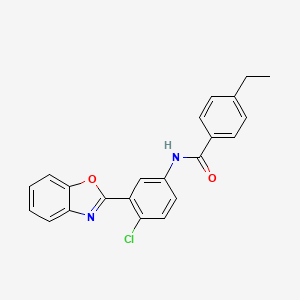 molecular formula C22H17ClN2O2 B14998823 N-[3-(1,3-benzoxazol-2-yl)-4-chlorophenyl]-4-ethylbenzamide 