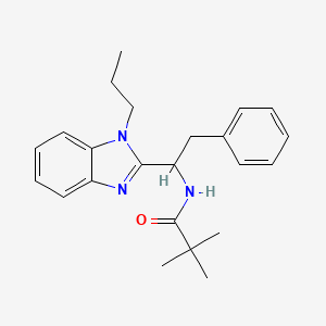 2,2-dimethyl-N-[2-phenyl-1-(1-propyl-1H-benzimidazol-2-yl)ethyl]propanamide