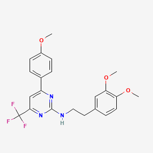 molecular formula C22H22F3N3O3 B14998842 N-[2-(3,4-dimethoxyphenyl)ethyl]-4-(4-methoxyphenyl)-6-(trifluoromethyl)pyrimidin-2-amine 