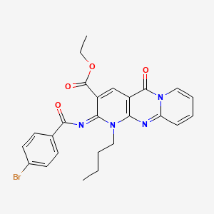 ethyl 6-(4-bromobenzoyl)imino-7-butyl-2-oxo-1,7,9-triazatricyclo[8.4.0.03,8]tetradeca-3(8),4,9,11,13-pentaene-5-carboxylate