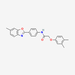 2-(3,4-dimethylphenoxy)-N-[4-(6-methyl-1,3-benzoxazol-2-yl)phenyl]acetamide