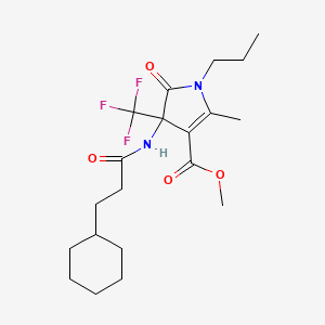 molecular formula C20H29F3N2O4 B14998895 methyl 4-[(3-cyclohexylpropanoyl)amino]-2-methyl-5-oxo-1-propyl-4-(trifluoromethyl)-4,5-dihydro-1H-pyrrole-3-carboxylate 