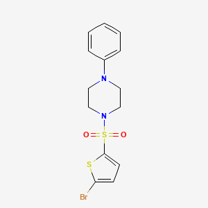 molecular formula C14H15BrN2O2S2 B14998905 1-[(5-Bromothiophen-2-yl)sulfonyl]-4-phenylpiperazine 