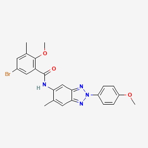 molecular formula C23H21BrN4O3 B14998932 5-bromo-2-methoxy-N-[2-(4-methoxyphenyl)-6-methyl-2H-benzotriazol-5-yl]-3-methylbenzamide 