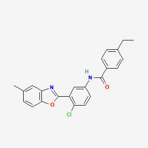 N-[4-chloro-3-(5-methyl-1,3-benzoxazol-2-yl)phenyl]-4-ethylbenzamide