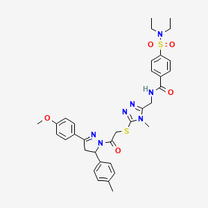 molecular formula C34H39N7O5S2 B14998953 4-(diethylsulfamoyl)-N-{[5-({2-[3-(4-methoxyphenyl)-5-(4-methylphenyl)-4,5-dihydro-1H-pyrazol-1-yl]-2-oxoethyl}sulfanyl)-4-methyl-4H-1,2,4-triazol-3-yl]methyl}benzamide 