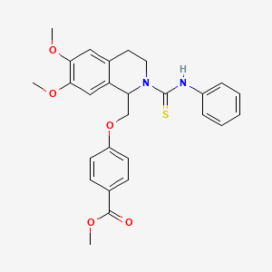 Methyl 4-{[6,7-dimethoxy-2-(phenylcarbamothioyl)-1,2,3,4-tetrahydroisoquinolin-1-YL]methoxy}benzoate