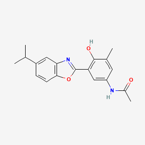 molecular formula C19H20N2O3 B14998990 N-{4-hydroxy-3-methyl-5-[5-(propan-2-yl)-1,3-benzoxazol-2-yl]phenyl}acetamide 