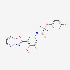 molecular formula C23H20ClN3O4 B14999010 2-(4-chlorophenoxy)-N-(4-hydroxy-3-methyl-5-[1,3]oxazolo[4,5-b]pyridin-2-ylphenyl)-2-methylpropanamide 