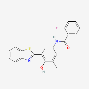 N-[3-(1,3-benzothiazol-2-yl)-4-hydroxy-5-methylphenyl]-2-fluorobenzamide