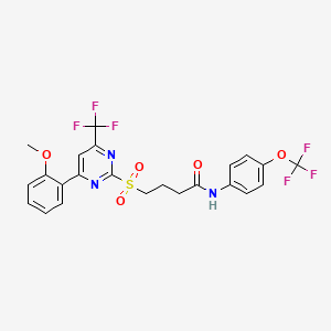 molecular formula C23H19F6N3O5S B14999029 4-{[4-(2-methoxyphenyl)-6-(trifluoromethyl)pyrimidin-2-yl]sulfonyl}-N-[4-(trifluoromethoxy)phenyl]butanamide 