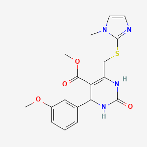 methyl 4-(3-methoxyphenyl)-6-{[(1-methyl-1H-imidazol-2-yl)sulfanyl]methyl}-2-oxo-1,2,3,4-tetrahydropyrimidine-5-carboxylate