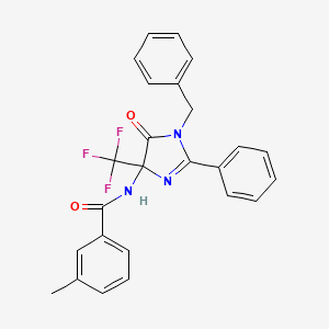 molecular formula C25H20F3N3O2 B14999037 N-[1-benzyl-5-oxo-2-phenyl-4-(trifluoromethyl)-4,5-dihydro-1H-imidazol-4-yl]-3-methylbenzamide 