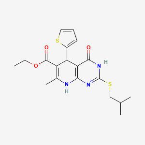 Ethyl 7-methyl-2-[(2-methylpropyl)sulfanyl]-4-oxo-5-(thiophen-2-yl)-3,4,5,8-tetrahydropyrido[2,3-d]pyrimidine-6-carboxylate