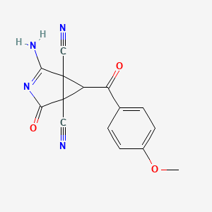 2-Amino-6-[(4-methoxyphenyl)carbonyl]-4-oxo-3-azabicyclo[3.1.0]hex-2-ene-1,5-dicarbonitrile