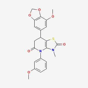 7-(7-methoxy-1,3-benzodioxol-5-yl)-4-(3-methoxyphenyl)-3-methyl-6,7-dihydro[1,3]thiazolo[4,5-b]pyridine-2,5(3H,4H)-dione