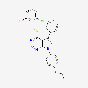 4-[(2-chloro-6-fluorobenzyl)sulfanyl]-7-(4-ethoxyphenyl)-5-phenyl-7H-pyrrolo[2,3-d]pyrimidine