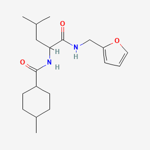 molecular formula C19H30N2O3 B14999084 N-(furan-2-ylmethyl)-N~2~-[(4-methylcyclohexyl)carbonyl]leucinamide 