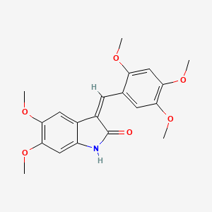 molecular formula C20H21NO6 B14999085 (3Z)-5,6-dimethoxy-3-(2,4,5-trimethoxybenzylidene)-1,3-dihydro-2H-indol-2-one 