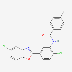 molecular formula C21H14Cl2N2O2 B14999098 N-[2-chloro-5-(5-chloro-1,3-benzoxazol-2-yl)phenyl]-4-methylbenzamide 