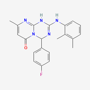 molecular formula C21H20FN5O B14999100 2-[(2,3-dimethylphenyl)amino]-4-(4-fluorophenyl)-8-methyl-1,4-dihydro-6H-pyrimido[1,2-a][1,3,5]triazin-6-one 