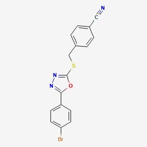 molecular formula C16H10BrN3OS B14999105 4-({[5-(4-Bromophenyl)-1,3,4-oxadiazol-2-yl]sulfanyl}methyl)benzonitrile 