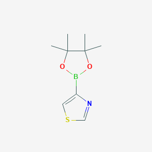 molecular formula C9H14BNO2S B1499911 4-(4,4,5,5-Tetramethyl-1,3,2-dioxaborolan-2-yl)thiazole CAS No. 1083180-00-0