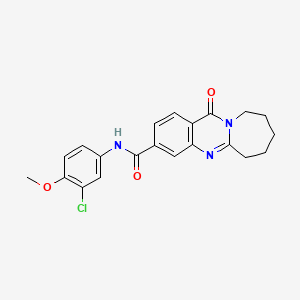 molecular formula C21H20ClN3O3 B14999128 N-(3-chloro-4-methoxyphenyl)-12-oxo-6,7,8,9,10,12-hexahydroazepino[2,1-b]quinazoline-3-carboxamide 