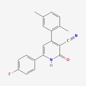 molecular formula C20H15FN2O B14999143 4-(2,5-Dimethylphenyl)-6-(4-fluorophenyl)-2-oxo-1,2-dihydropyridine-3-carbonitrile 