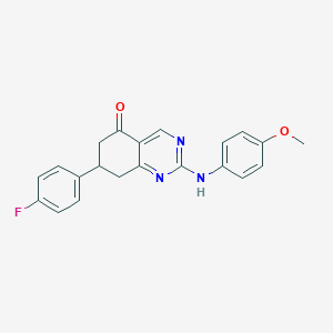 molecular formula C21H18FN3O2 B14999169 7-(4-fluorophenyl)-2-[(4-methoxyphenyl)amino]-7,8-dihydroquinazolin-5(6H)-one 