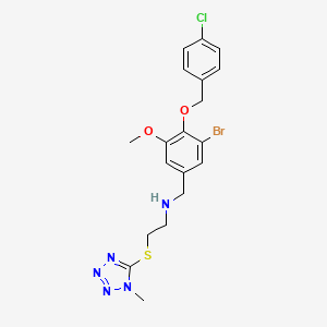 N-{3-bromo-4-[(4-chlorobenzyl)oxy]-5-methoxybenzyl}-2-[(1-methyl-1H-tetrazol-5-yl)sulfanyl]ethanamine