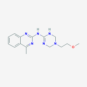 molecular formula C15H20N6O B14999182 N-[5-(2-methoxyethyl)-1,4,5,6-tetrahydro-1,3,5-triazin-2-yl]-4-methylquinazolin-2-amine 