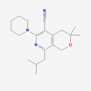 molecular formula C20H29N3O B14999201 3,3-dimethyl-8-(2-methylpropyl)-6-(piperidin-1-yl)-3,4-dihydro-1H-pyrano[3,4-c]pyridine-5-carbonitrile 