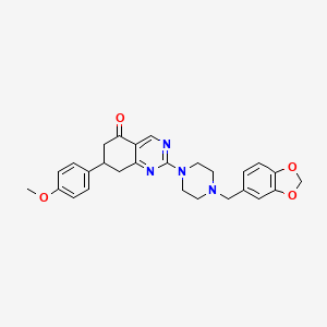 2-[4-(1,3-benzodioxol-5-ylmethyl)piperazin-1-yl]-7-(4-methoxyphenyl)-7,8-dihydroquinazolin-5(6H)-one