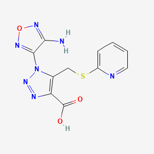 molecular formula C11H9N7O3S B14999276 1-(4-amino-1,2,5-oxadiazol-3-yl)-5-[(pyridin-2-ylsulfanyl)methyl]-1H-1,2,3-triazole-4-carboxylic acid 