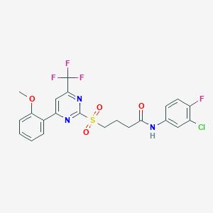 N-(3-chloro-4-fluorophenyl)-4-{[4-(2-methoxyphenyl)-6-(trifluoromethyl)pyrimidin-2-yl]sulfonyl}butanamide