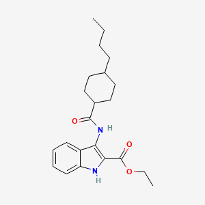 Ethyl 3-(4-butylcyclohexaneamido)-1H-indole-2-carboxylate