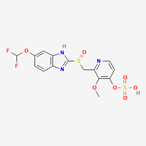 molecular formula C15H13F2N3O7S2 B1499933 4-Demethyl pantoprazole-4-(hydrogen sulfate) CAS No. 1189856-53-8