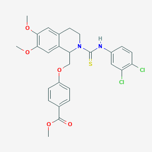 molecular formula C27H26Cl2N2O5S B14999333 Methyl 4-({2-[(3,4-dichlorophenyl)carbamothioyl]-6,7-dimethoxy-1,2,3,4-tetrahydroisoquinolin-1-yl}methoxy)benzoate 