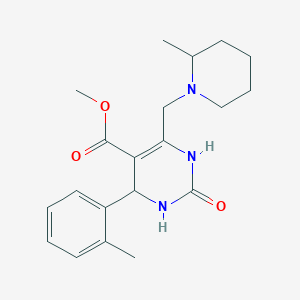 molecular formula C20H27N3O3 B14999340 Methyl 4-(2-methylphenyl)-6-[(2-methylpiperidin-1-yl)methyl]-2-oxo-1,2,3,4-tetrahydropyrimidine-5-carboxylate 