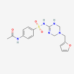 N-(4-{[5-(furan-2-ylmethyl)-1,4,5,6-tetrahydro-1,3,5-triazin-2-yl]sulfamoyl}phenyl)acetamide