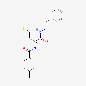 4-methyl-N-{4-(methylsulfanyl)-1-oxo-1-[(2-phenylethyl)amino]butan-2-yl}cyclohexanecarboxamide