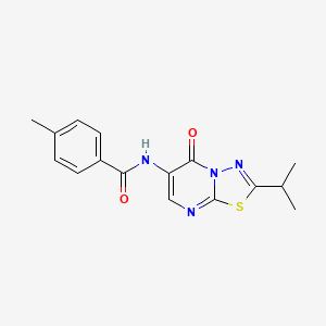 molecular formula C16H16N4O2S B14999409 4-methyl-N-[5-oxo-2-(propan-2-yl)-5H-[1,3,4]thiadiazolo[3,2-a]pyrimidin-6-yl]benzamide 