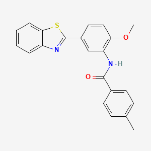 molecular formula C22H18N2O2S B14999427 N-[5-(1,3-benzothiazol-2-yl)-2-methoxyphenyl]-4-methylbenzamide 