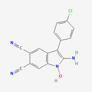 molecular formula C16H9ClN4O B14999441 2-amino-3-(4-chlorophenyl)-1-hydroxy-1H-indole-5,6-dicarbonitrile 