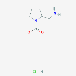 molecular formula C10H21ClN2O2 B1499945 tert-Butyl 2-(aminomethyl)pyrrolidine-1-carboxylate hydrochloride CAS No. 1188263-74-2
